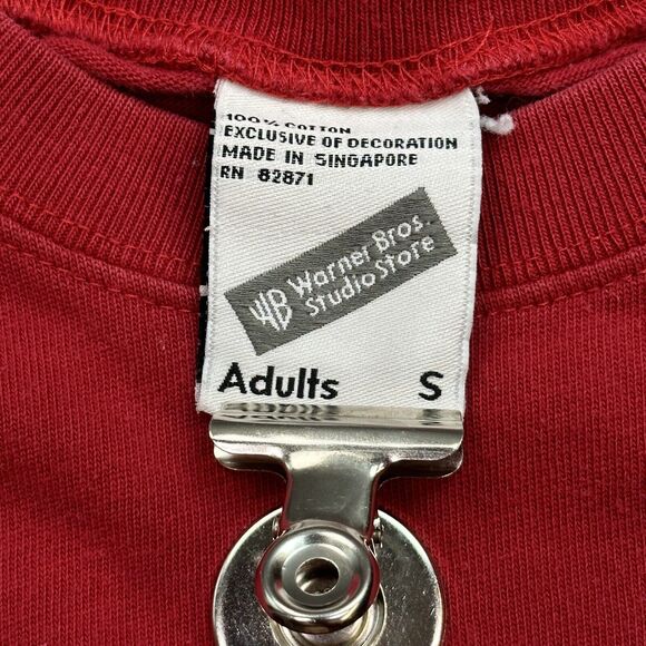 Vintage Looney Tunes Shirt Mens Small Red Sylvester Tweety Bird Bowl Pocket Tee - Picture 5 of 15